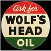 Image 1 : Wolf's Head Oil Round Tin Sign