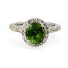 Image 1 : Genuine 2.10 ctw Peridot Ring 14Kt White/Yellow Gold