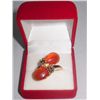Image 1 : 8CTW ORANGE EGGPLANT BRASS RINGSIZE-7