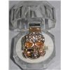 Image 1 : 20CTW CZ SKULL ADJUSTABLE BRASS RING