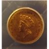Image 3 : 1854 AU50 Type 2 Damaged One Dollar Gold Indian Coin