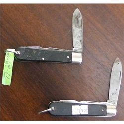 (2) Colonial Pocket Knives, black handles Vintage, collectible
