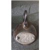 Image 2 : Old railroad switch tag Piece of track and spike w/ mini train