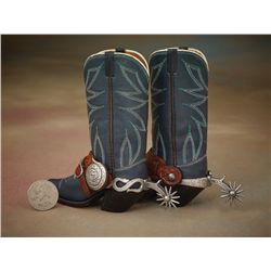 Bill Heisman (b 1951) Miniature Snake Spurs on Boots