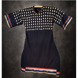 Sioux Blue Trade Cloth Elk Tooth Dress