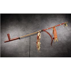 Sioux Quilled Pipe Stem with Catlinite Bowl