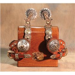Three-color 14k gold & sterling silver Edward H. Bohlin Spurs