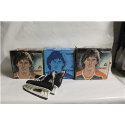 3 PAIR OF BOXED DAOUST GRETZKY MVP ICE SCATES