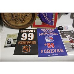 GRETZKY RETIRMENT ITEMS INCLUDING: 7 SHIRTS,