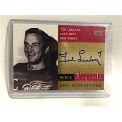 TED LINDSAY EPIC SIGNATURES AUTOGRAPHED CARD