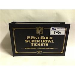 NFL WILLABEE & WARD 22 KT GOLD SUPERBOWL TICKET