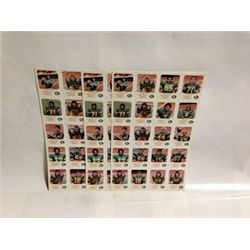 3 1981 EDMONTON ESKIMOS UNCUT TRADING CARD SHEETS