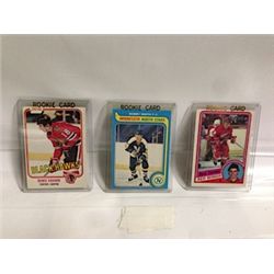 LOT OF 3 ROOKIE CARDS INC: STEVE YZERMAN O PEE