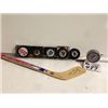 Image 1 : LOT OF SIGNED ITEMS INC: 6 SIGNED PUCKS: HALL OF