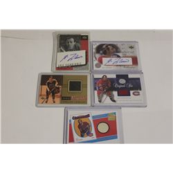 5 GUY LAFLEUR CARDS - 2 AUTOGRAPHED;2 GAME-WORN