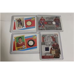 4 MONTREAL CANADIEN MEMORABILIA CARDS