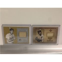 2 HANK AARON AND EDDIE MATHEWS GAME-USED BAT CARDS