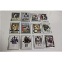 30 ASSORTED AUTOGRAPHED AND MEMORABILIA MLB CARDS