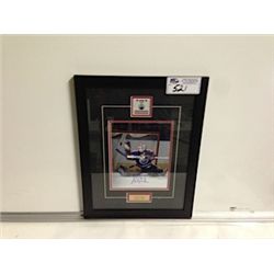 FRAMED AND MATTED WALL DISPLAY EDMONTON OILERS W/C.O.A.