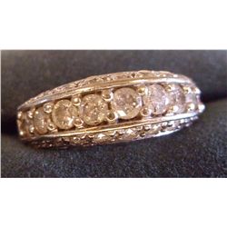 1 CT DIAMOND BAND STYLE LADIES RING, 6.5 GRAMS 14K WHITE GOLD