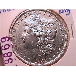1882-O/S Morgan Dollar AU50