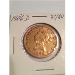 1906-D $10 GOLD LIBERTY XF/AU