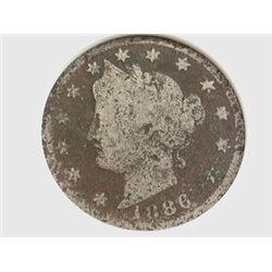 1886 Liberty Nickel AG3 Details ANACS SCARCE kEY DATE