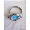 Image 10 : Signed WCN Tear Drop Zuni Inlay Watch Band
