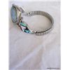 Image 11 : Signed WCN Tear Drop Zuni Inlay Watch Band