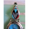 Image 3 : Signed WCN Tear Drop Zuni Inlay Watch Band