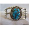 Image 7 : Signed DSM Sterling Silver & Turquoise Cuff