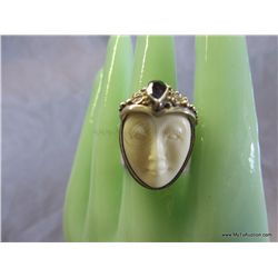 Sajen Sterling Moonfaced Goddess Ring