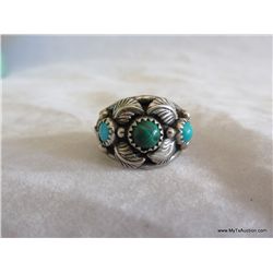 Classic Native American Leaf Pattern Ring