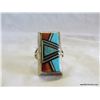 Image 1 : Signed Alvin Yellowhorse Inlay Sterling Ring
