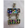 Image 2 : Dichroic Sterling Setting Double Pendent