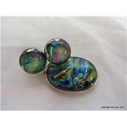 Dichroic Pendent w Matching Earrings