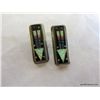 Image 2 : Signed S/S Inlay & Sterling Earrings