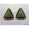 Image 1 : Turquoise & Sterling Triangle Shaped Earrings