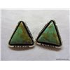 Image 2 : Turquoise & Sterling Triangle Shaped Earrings