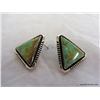 Image 4 : Turquoise & Sterling Triangle Shaped Earrings