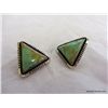 Image 5 : Turquoise & Sterling Triangle Shaped Earrings