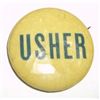Image 1 : VERY OLD *USHER* PIN WRITTEN ON BACK IS "MADE FOR JOE HIZER PHILI, PA!!