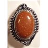 Image 1 : NEW German silver ring with "Goldstone" type stone, size 6 1/2