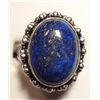 Image 1 : NEW German Silver Ring with Blue Stone flecked with gold, size  6 1/2