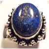 Image 2 : NEW German Silver Ring with Blue Stone flecked with gold, size  6 1/2