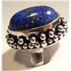 Image 3 : NEW German Silver Ring with Blue Stone flecked with gold, size  6 1/2