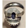 Image 4 : NEW German Silver Ring with Blue Stone flecked with gold, size  6 1/2