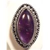 Image 1 : NEW German Silver Ring with Purple Stone, size  7 1/2