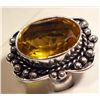 Image 2 : NEW German Silver ring, "Citrine" type stone, size 7