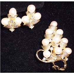 Vintage Brooch & Earring Set